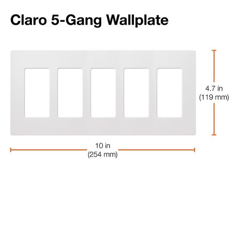 Main product image of Claro 5 Gang Wall Plate for Decorator/Rocker Switches, Satin (Signal Red)
