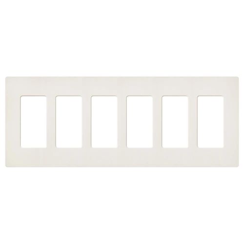 Main product image of Claro 6 Gang Wall Plate for Decorator/Rocker Switches, Satin (Biscuit)