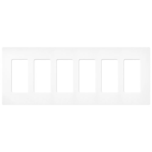 Main product image of Claro 6 Gang Wall Plate for Decorator/Rocker Switches, Satin (Brilliant White)
