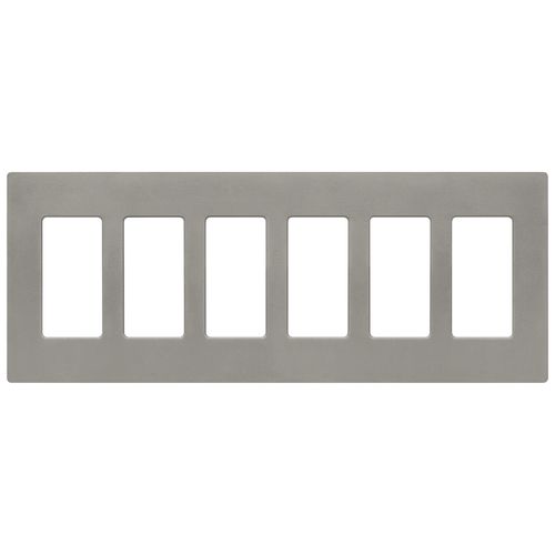 Main product image of Claro 6 Gang Wall Plate for Decorator/Rocker Switches, Satin (Cobblestone)