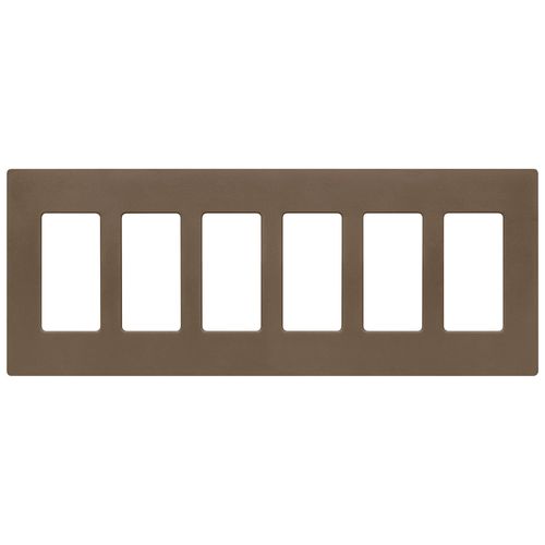 Main product image of Claro 6 Gang Wall Plate for Decorator/Rocker Switches, Satin (Espresso)