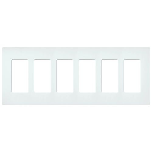 Main product image of Claro 6 Gang Wall Plate for Decorator/Rocker Switches, Satin (Glacier White)