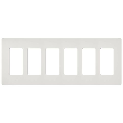 Main product image of Claro 6 Gang Wall Plate for Decorator/Rocker Switches, Satin (Lunar Gray)