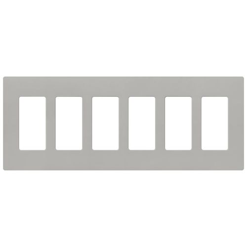 Main product image of Claro 6 Gang Wall Plate for Decorator/Rocker Switches, Satin (Pebble)