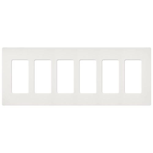 Main product image of Claro 6 Gang Wall Plate for Decorator/Rocker Switches, Satin (Architectural White)
