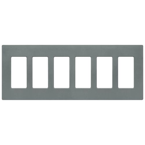Main product image of Claro 6 Gang Wall Plate for Decorator/Rocker Switches, Satin (Slate)