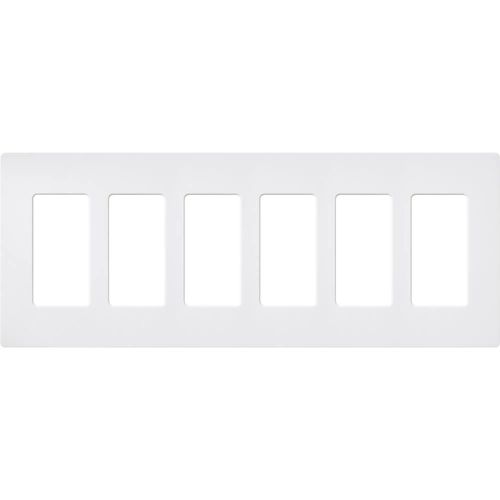 Main product image of Claro 6 Gang Wall Plate for Decorator/Rocker Switches, Satin (Snow)