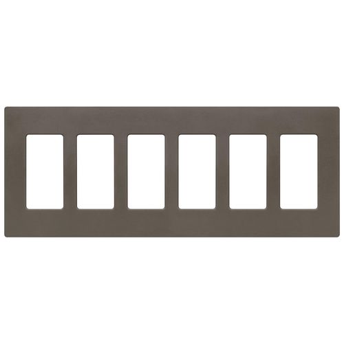 Main product image of Claro 6 Gang Wall Plate for Decorator/Rocker Switches, Satin (Truffle)
