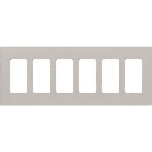 Main product image of Claro 6 Gang Wall Plate for Decorator/Rocker Switches, Satin (Taupe)