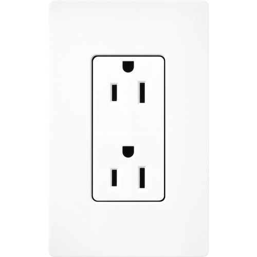 Main product image of Claro 15A Duplex Receptacle, Satin (Brilliant White)
