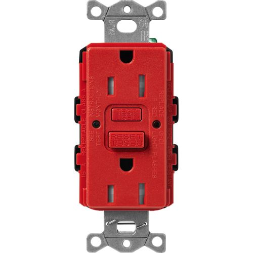 Main product image of Claro 15A Self Test Tamper Resistant Duplex Receptacle (Signal Red)