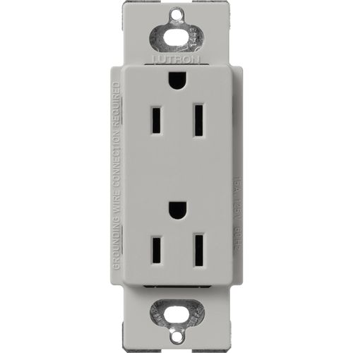 Main product image of Claro 15A Duplex Receptacle, Satin (Pebble)