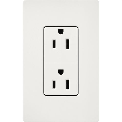 Main product image of Claro 15A Duplex Receptacle, Satin (Architectural White)