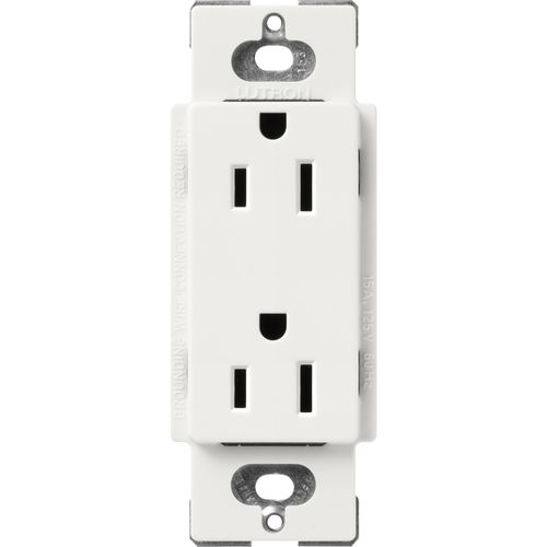 Main product image of Claro 15A Duplex Receptacle, Satin (Architectural White)