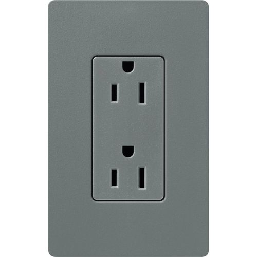 Main product image of Claro 15A Duplex Receptacle, Satin (Slate)