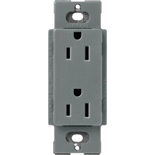 Main product image of Claro 15A Duplex Receptacle, Satin (Slate)