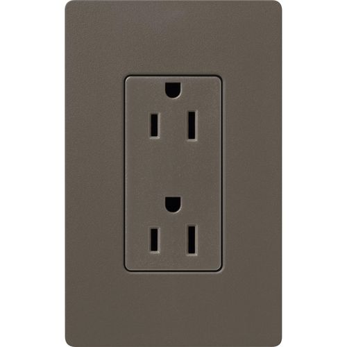 Main product image of Claro 15A Duplex Receptacle, Satin (Truffle)