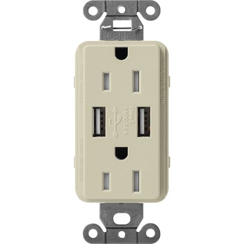 Main product image of Claro 15A USB Duplex Receptacle (Clay)