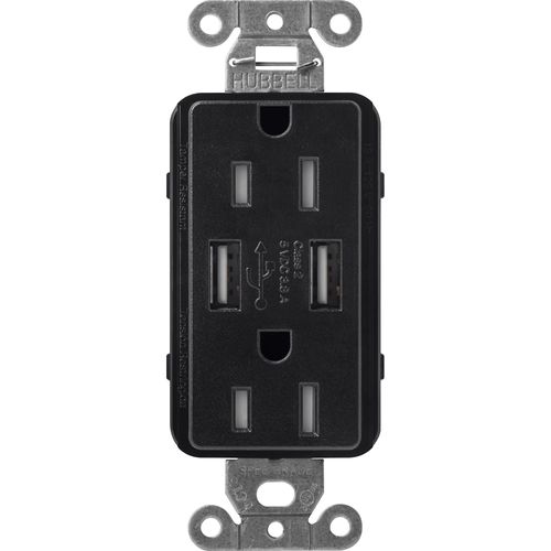 Main product image of Claro 15A USB Duplex Receptacle (Midnight)