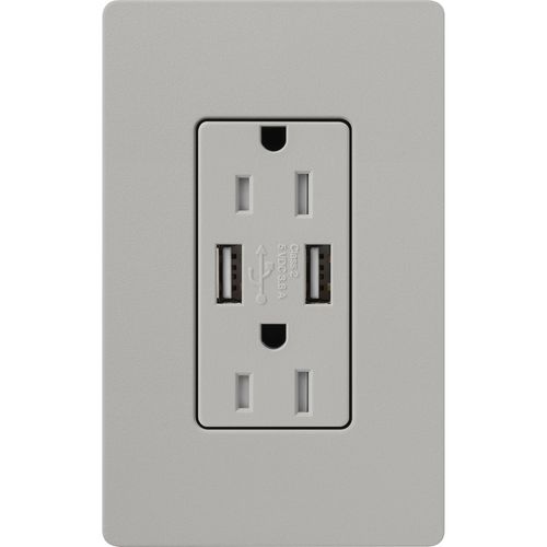 Main product image of Claro 15A USB Duplex Receptacle (Pebble)
