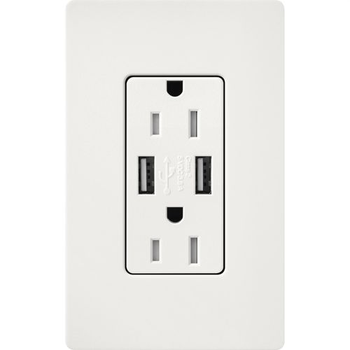 Main product image of Claro 15A USB Duplex Receptacle (Architectural White)
