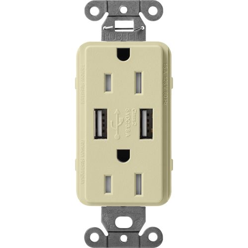 Main product image of Claro 15A USB Duplex Receptacle (Sage)
