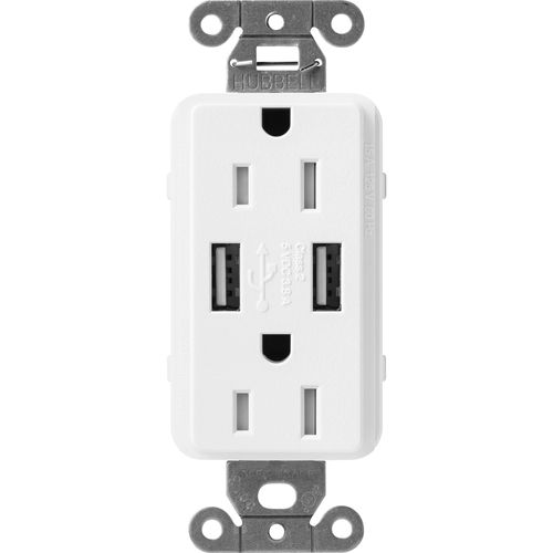 Main product image of Claro 15A USB Duplex Receptacle (Snow)