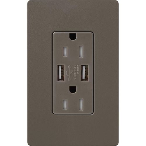 Main product image of Claro 15A USB Duplex Receptacle (Truffle)