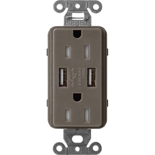 Main product image of Claro 15A USB Duplex Receptacle (Truffle)