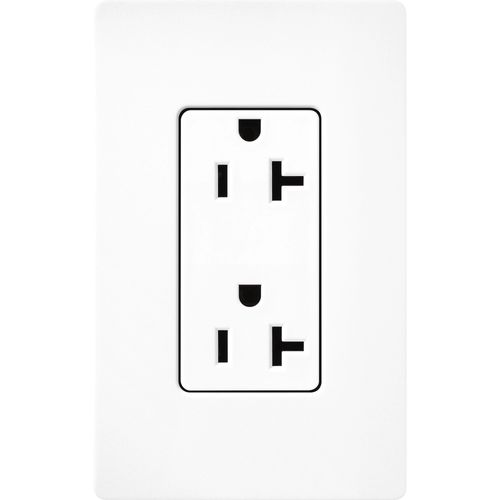 Main product image of Claro 20A Duplex Receptacle, Satin (Brilliant White)