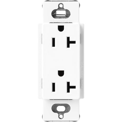 Main product image of Claro 20A Duplex Receptacle, Satin (Brilliant White)