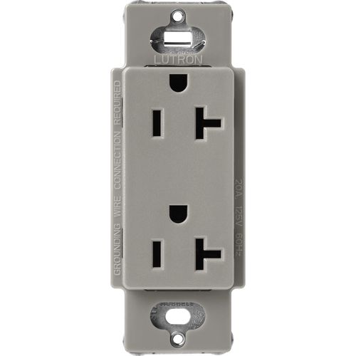 Main product image of Claro 20A Duplex Receptacle, Satin (Cobblestone)