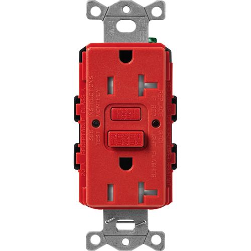 Main product image of Claro 20A Self Test Tamper Resistant Duplex Receptacle (Signal Red)