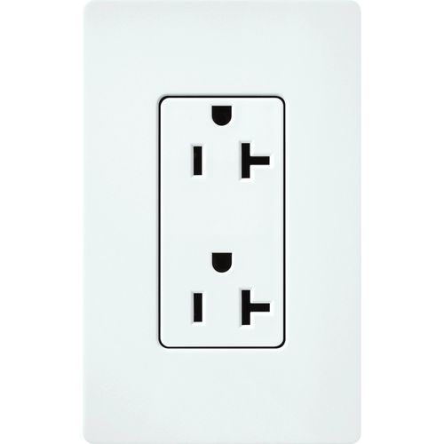 Main product image of Claro 20A Duplex Receptacle, Satin (Glacier White)