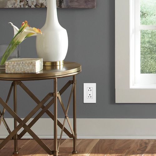 Main product image of Claro 20A Duplex Receptacle, Satin (Pebble)