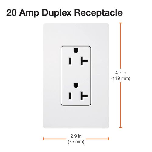 Main product image of Claro 20A Duplex Receptacle, Satin (Slate)