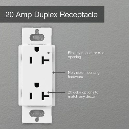 Main product image of Claro 20A Duplex Receptacle, Satin (Slate)