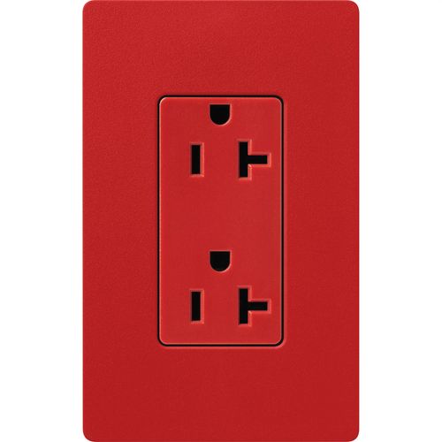 Main product image of Claro 20A Duplex Receptacle, Satin (Signal Red)
