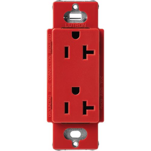 Main product image of Claro 20A Duplex Receptacle, Satin (Signal Red)