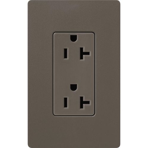Main product image of Claro 20A Duplex Receptacle, Satin (Truffle)