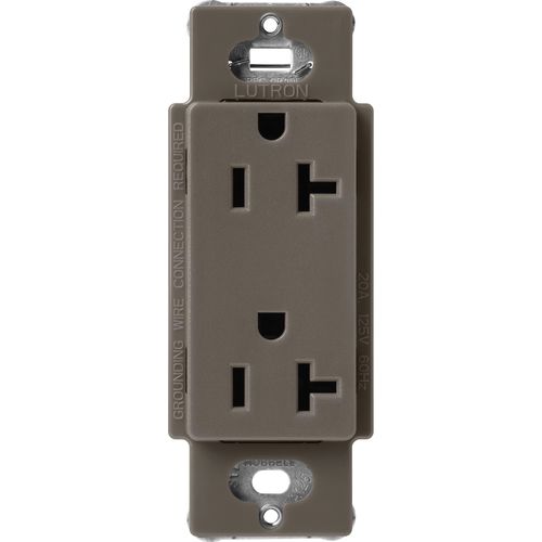 Main product image of Claro 20A Duplex Receptacle, Satin (Truffle)