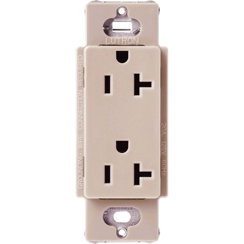 Main product image of Claro 20A Duplex Receptacle, Satin (Taupe)