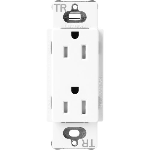 Main product image of Claro 15A Tamper-Resistant Duplex Receptacle, Satin  (Brilliant White)