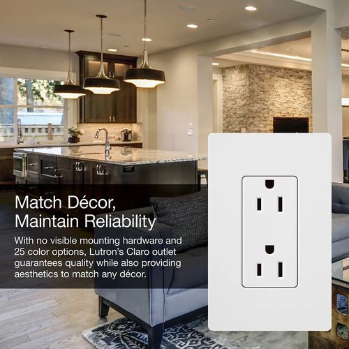 Main product image of Claro 15A Tamper-Resistant Duplex Receptacle, Satin  (Espresso)