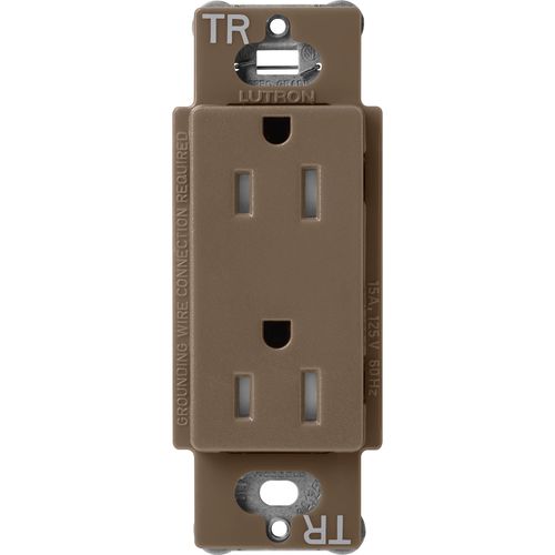 Main product image of Claro 15A Tamper-Resistant Duplex Receptacle, Satin  (Espresso)