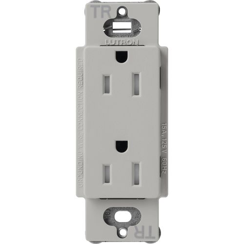 Main product image of Claro 15A Tamper-Resistant Duplex Receptacle, Satin  (Pebble)