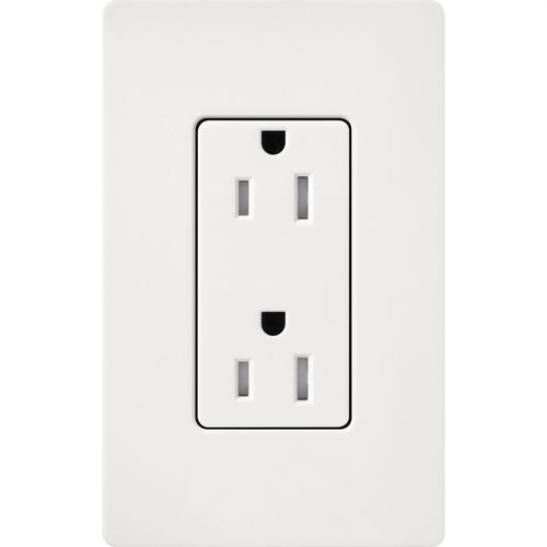 Main product image of Claro 15A Tamper-Resistant Duplex Receptacle, Satin  (Architectural White)