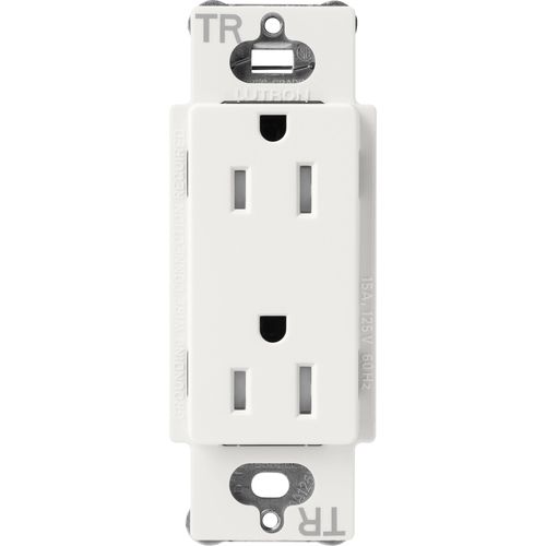 Main product image of Claro 15A Tamper-Resistant Duplex Receptacle, Satin  (Architectural White)