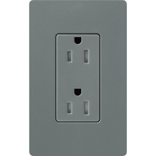 Main product image of Claro 15A Tamper-Resistant Duplex Receptacle, Satin  (Slate)