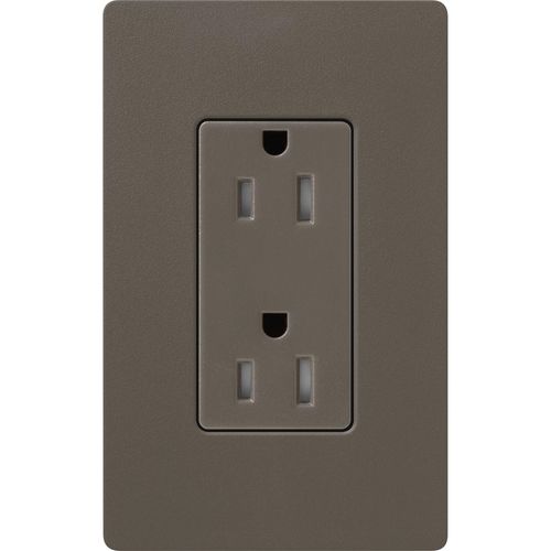 Main product image of Claro 15A Tamper-Resistant Duplex Receptacle, Satin  (Truffle)
